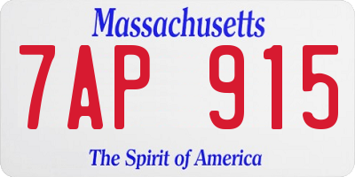 MA license plate 7AP915
