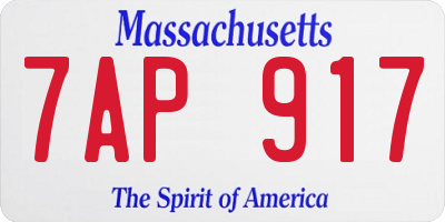 MA license plate 7AP917