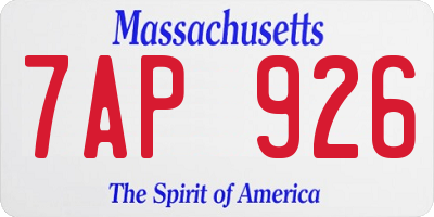 MA license plate 7AP926