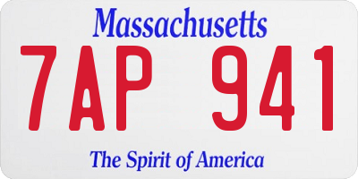 MA license plate 7AP941
