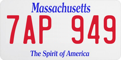MA license plate 7AP949