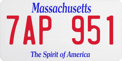 MA license plate 7AP951