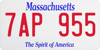 MA license plate 7AP955
