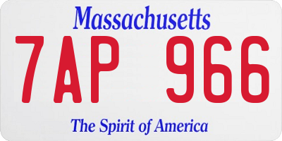 MA license plate 7AP966