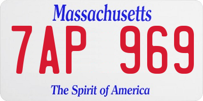 MA license plate 7AP969
