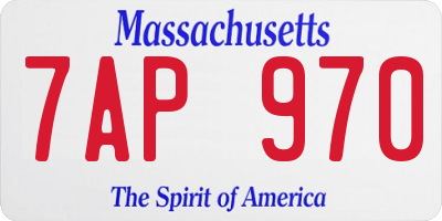 MA license plate 7AP970