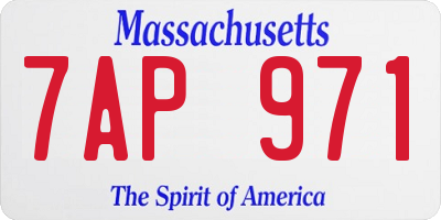 MA license plate 7AP971