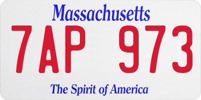 MA license plate 7AP973
