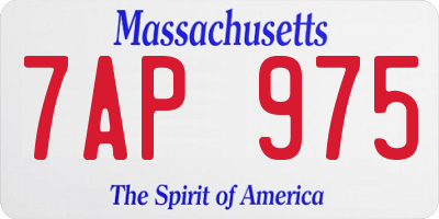 MA license plate 7AP975