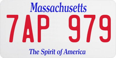MA license plate 7AP979
