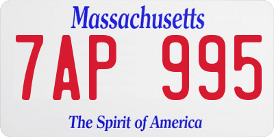 MA license plate 7AP995