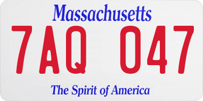 MA license plate 7AQ047