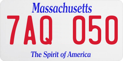 MA license plate 7AQ050