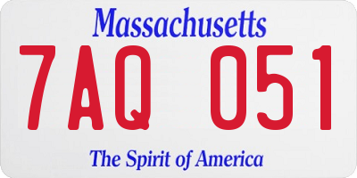 MA license plate 7AQ051