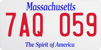 MA license plate 7AQ059