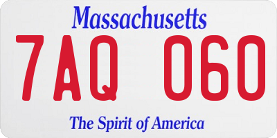 MA license plate 7AQ060