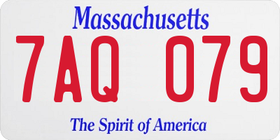 MA license plate 7AQ079