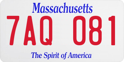 MA license plate 7AQ081