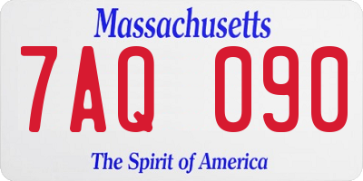 MA license plate 7AQ090
