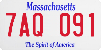 MA license plate 7AQ091