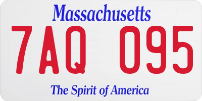 MA license plate 7AQ095