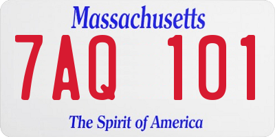 MA license plate 7AQ101