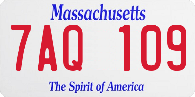 MA license plate 7AQ109