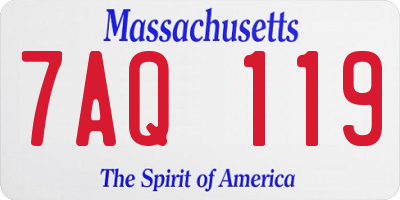 MA license plate 7AQ119