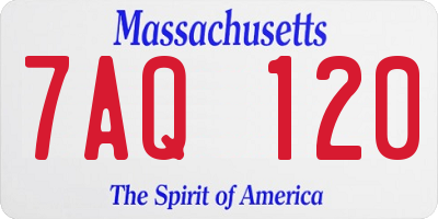 MA license plate 7AQ120