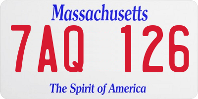 MA license plate 7AQ126
