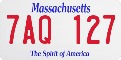 MA license plate 7AQ127