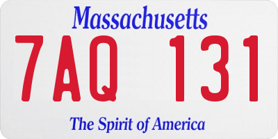 MA license plate 7AQ131