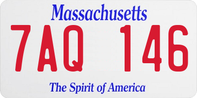 MA license plate 7AQ146