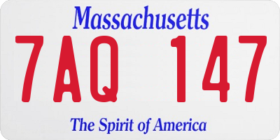 MA license plate 7AQ147