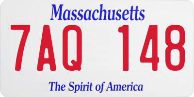 MA license plate 7AQ148
