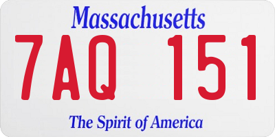 MA license plate 7AQ151