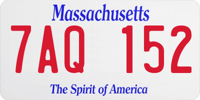 MA license plate 7AQ152