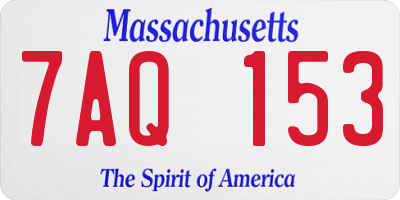 MA license plate 7AQ153