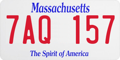 MA license plate 7AQ157