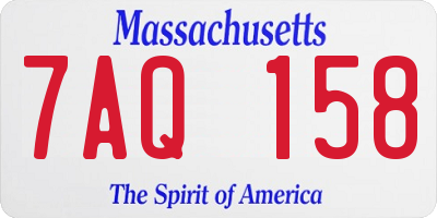 MA license plate 7AQ158