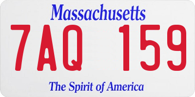 MA license plate 7AQ159