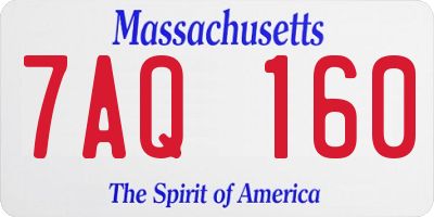 MA license plate 7AQ160