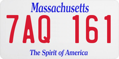 MA license plate 7AQ161