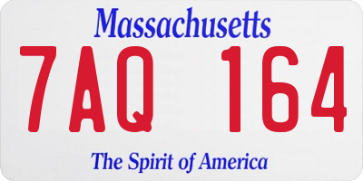 MA license plate 7AQ164