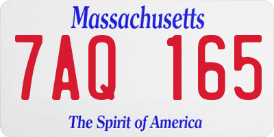 MA license plate 7AQ165