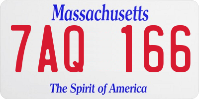 MA license plate 7AQ166