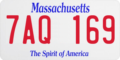 MA license plate 7AQ169