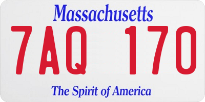 MA license plate 7AQ170