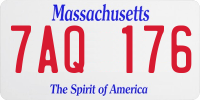 MA license plate 7AQ176