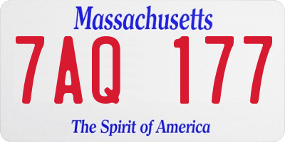 MA license plate 7AQ177